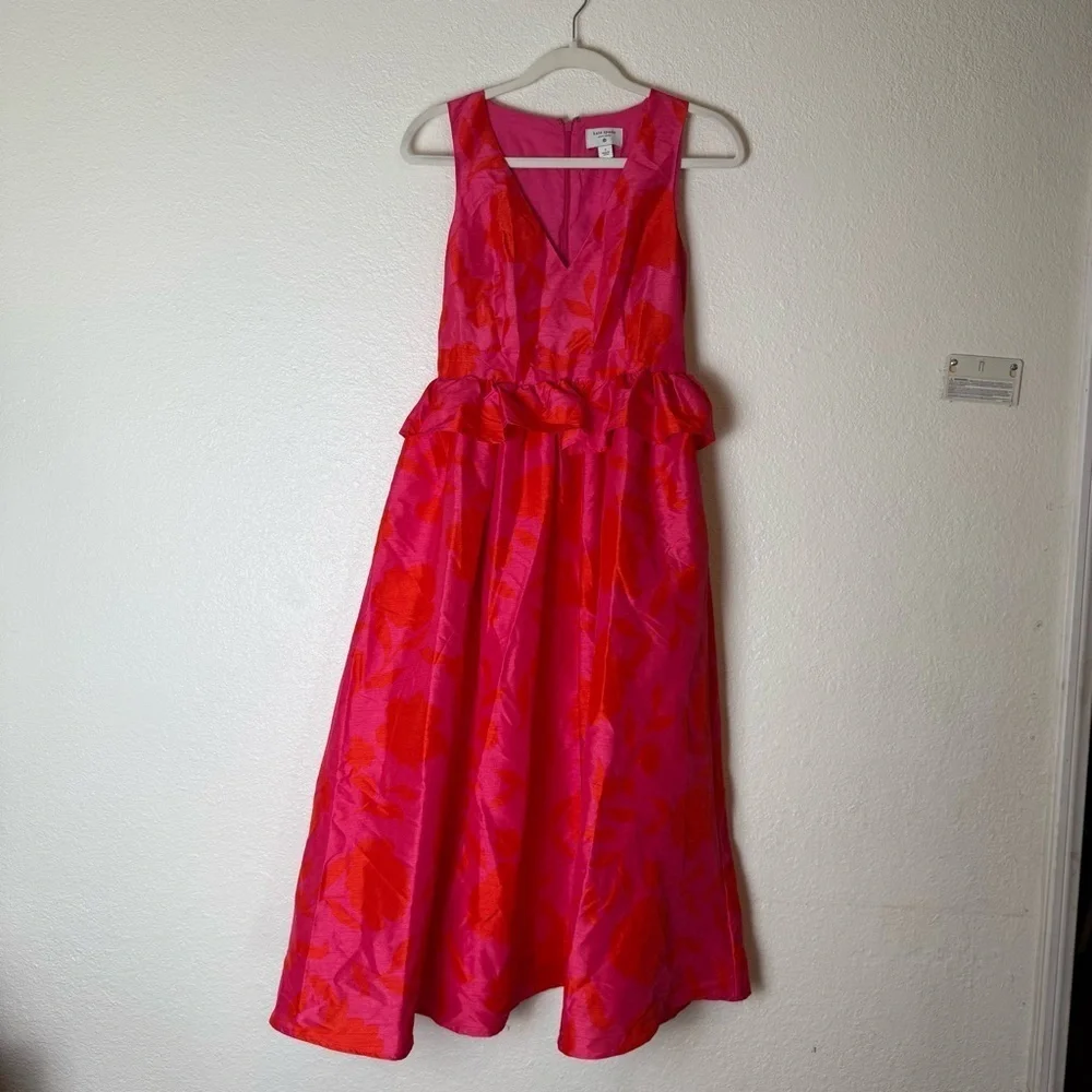 Kate Spade NY x Target Classic Rose Peplum Midi Dress NWT